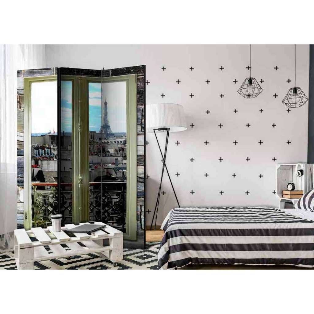 Beidseitig bedruckter Paravent mit Paris Motiv 135 cm breit