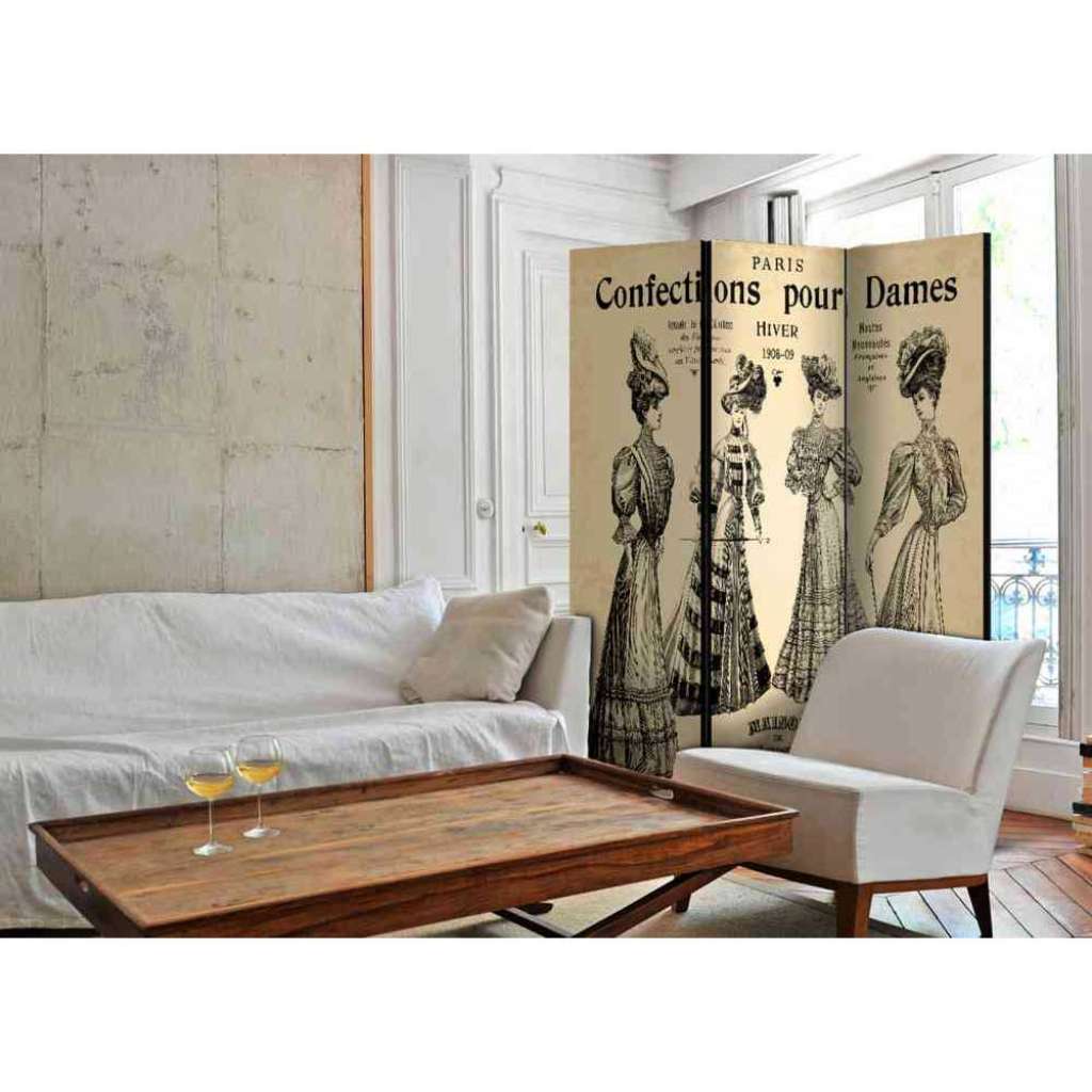 Spanische Wand mit nostalgischem Mode Motiv 3 teilig