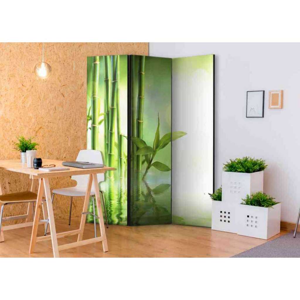 Spanische Wand mit Bambus Motiv drei Elemente