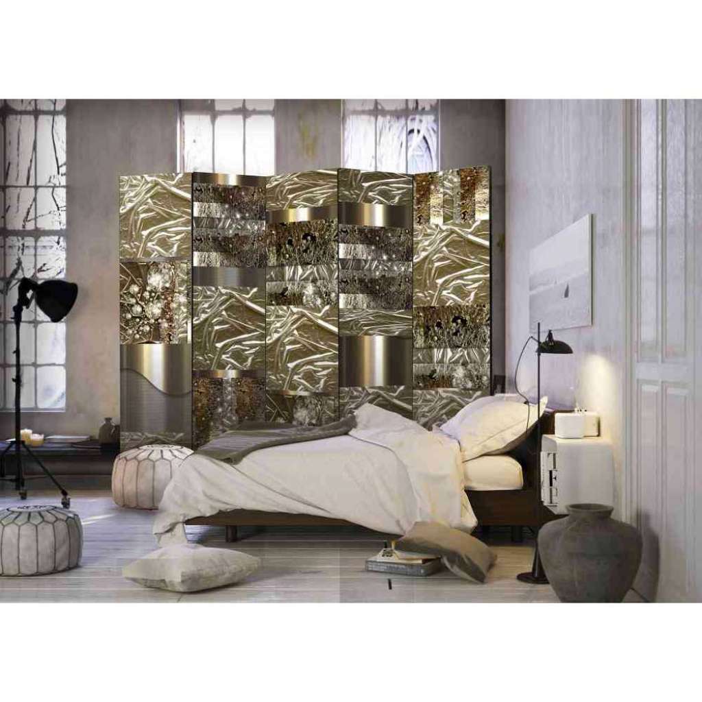 Design Paravent mit Metallteil Motiven 5 teilig