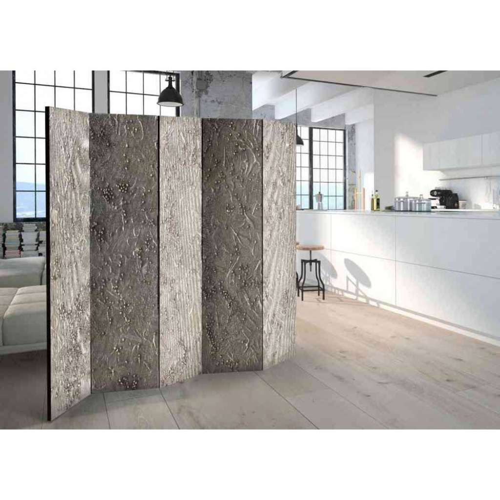 Raumteiler Paravent mit Metallteilen Motiv 5 Elementen