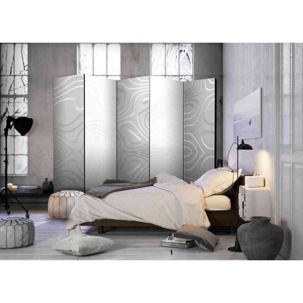 Raumteilerparavent mit Wellenmuster im Moire Look 225 cm breit