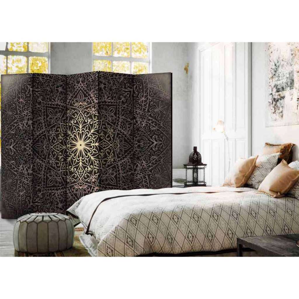 5 Elementen Paravent mit Mandala Motiv 225 cm breit