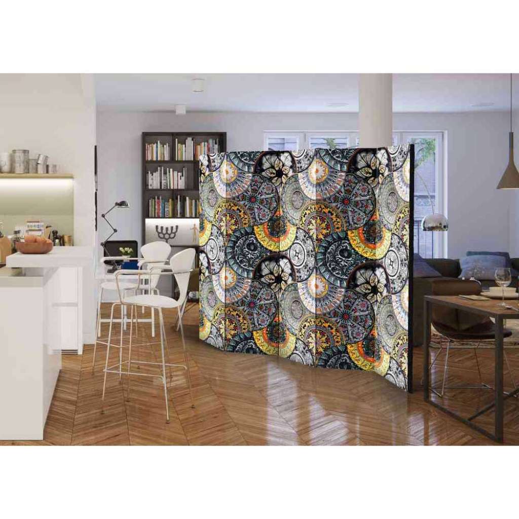 Spanische Trennwand Mandala Motiven Bunt