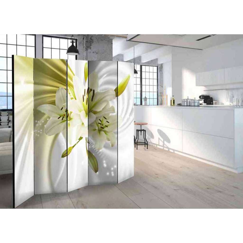 Leinwand Paravent mit Lilien Motiv modern