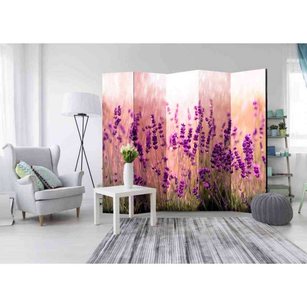 Spanische Wand mit Lavendel Motiv 225 cm breit