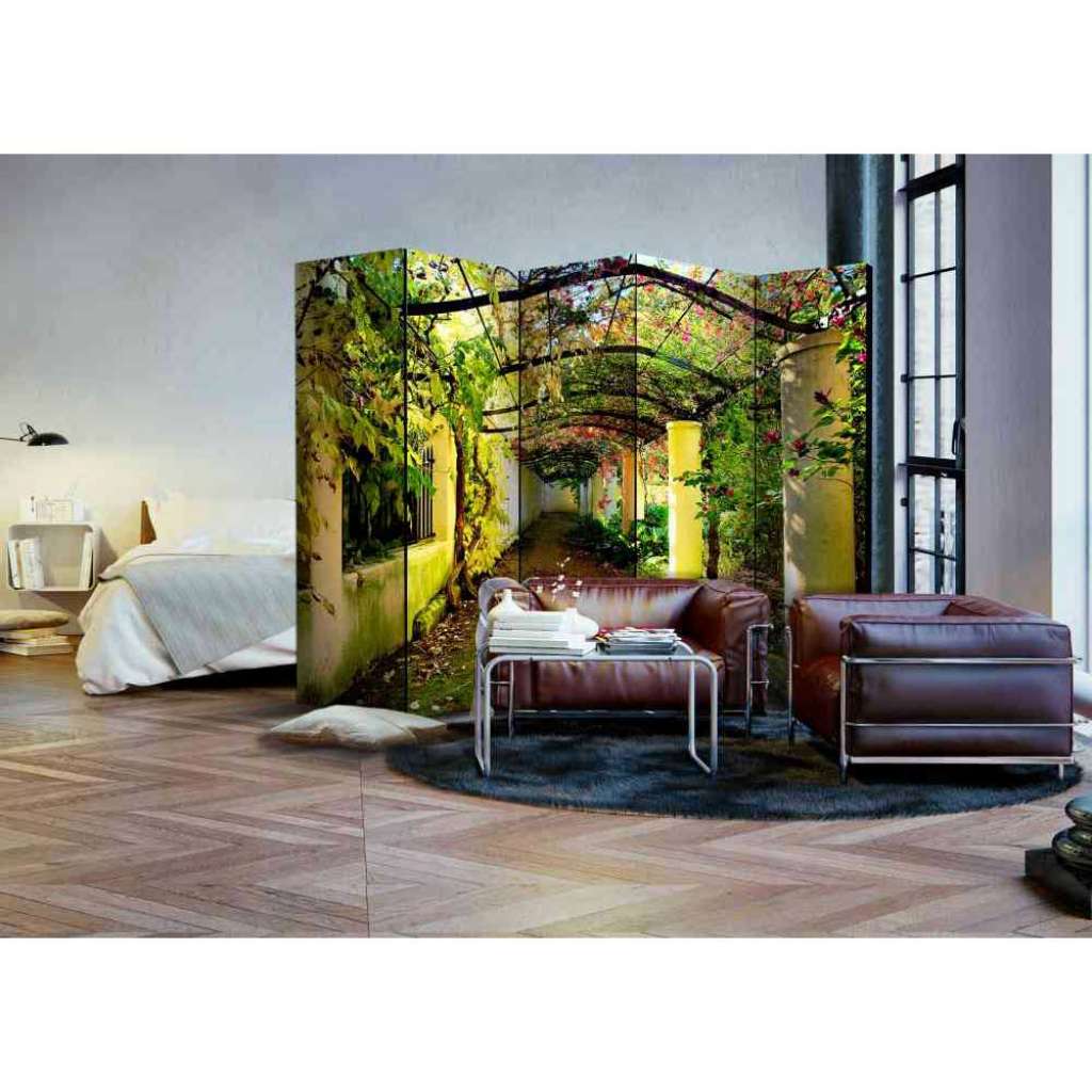 Paravent mit Garten Motiv 225 cm breit