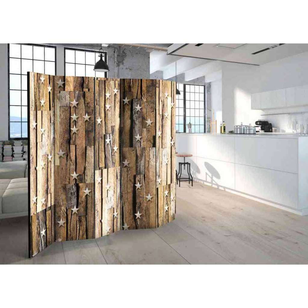 Spanische Wand in Altholz Optik 225 cm breit