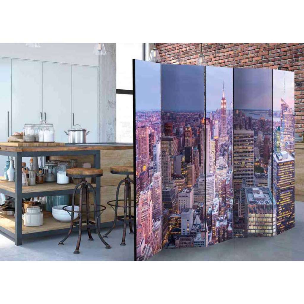 Raumteiler Paravent mit Großstadt Motiv 225 cm breit