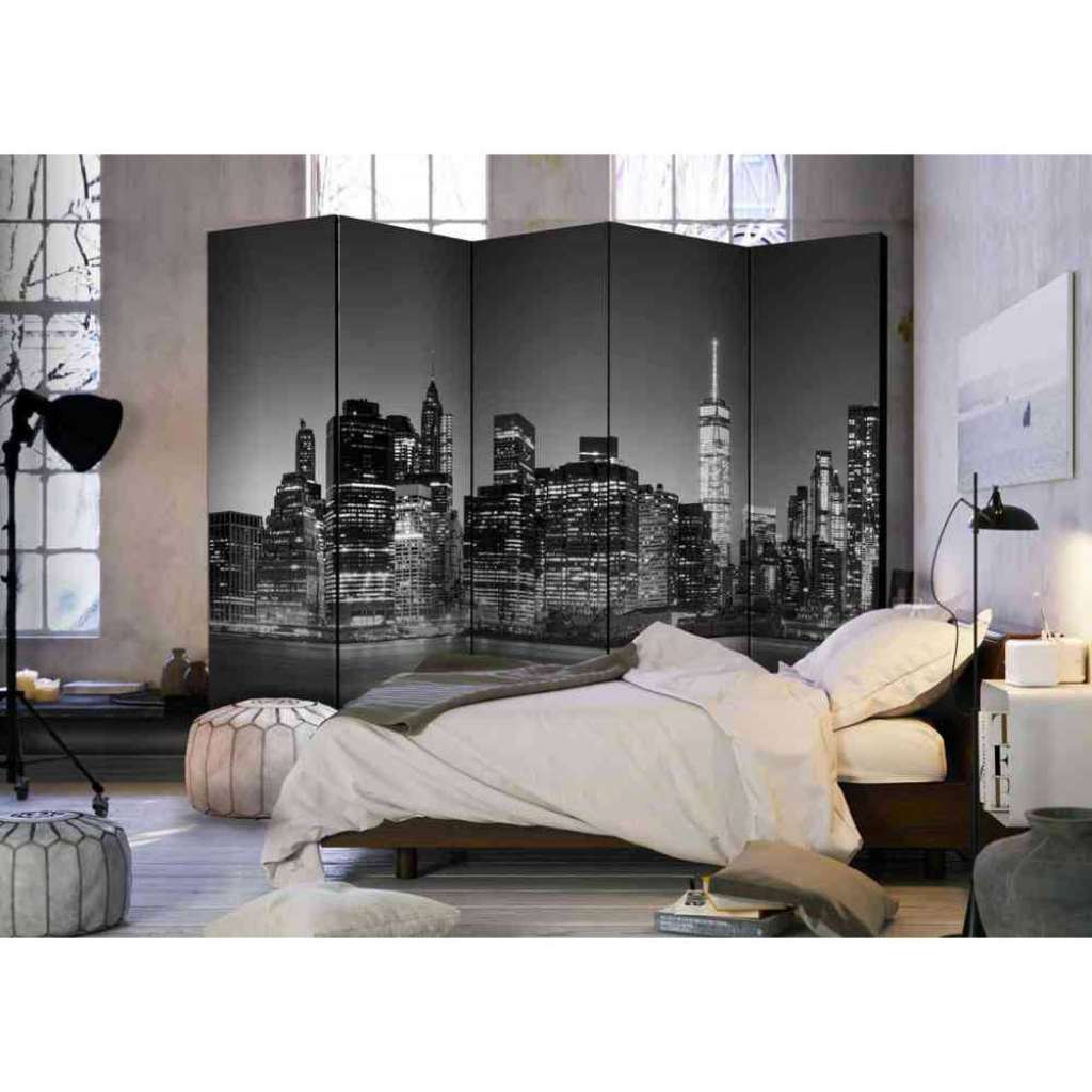 Raum Sichtschutz mit New York bei Nacht 225 cm breit