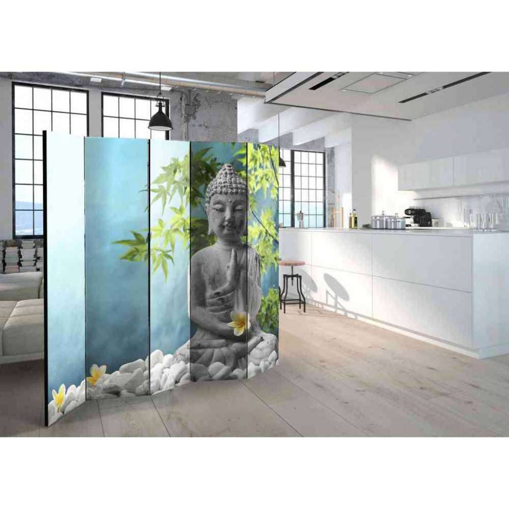 Spanische Wand mit Buddha Motiv 225 cm breit