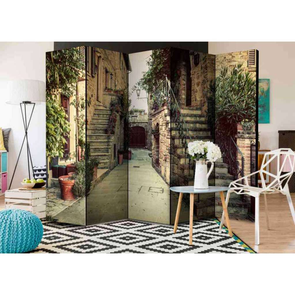 Spanische Wand mit Altstadtgasse in der Toskana 225 cm breit