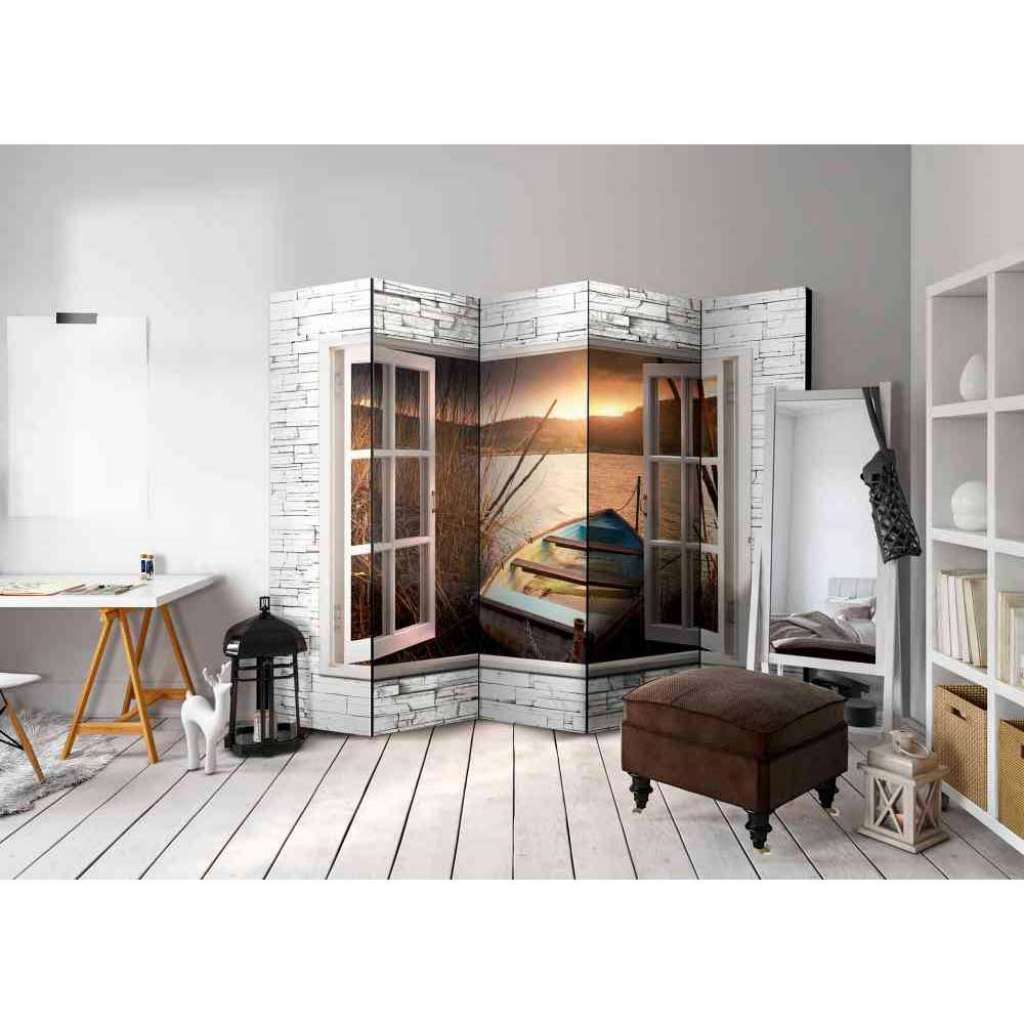 Spanische Wand mit See Motiv 5 teilig