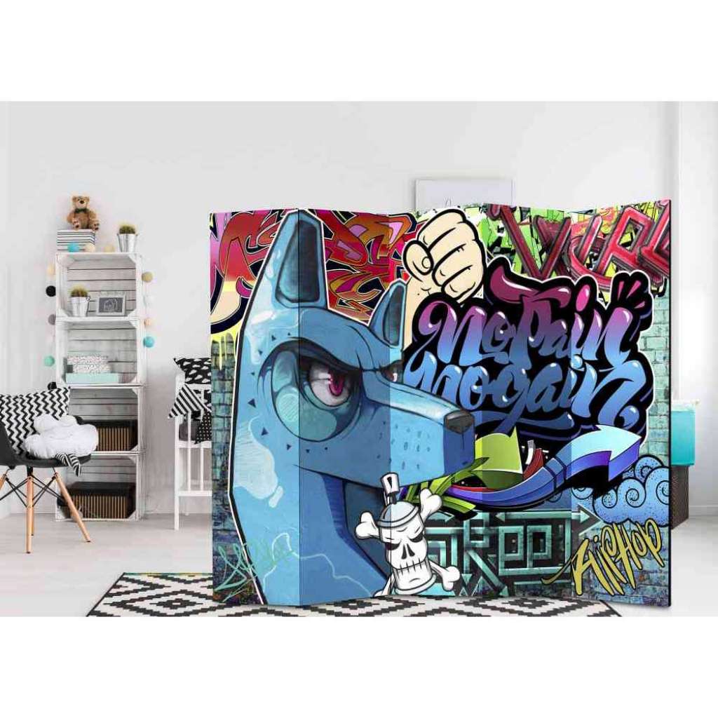 Jugendzimmer Paravent Graffiti Motiv 5 teilig