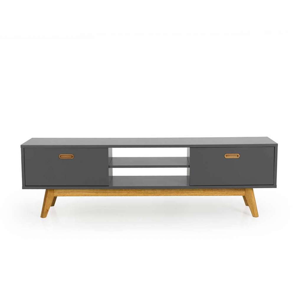 TV Lowboard in Grau und Eichefarben 170 cm breit