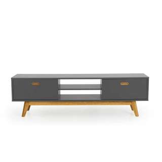 TV Lowboard in Grau und Eichefarben 170 cm breit