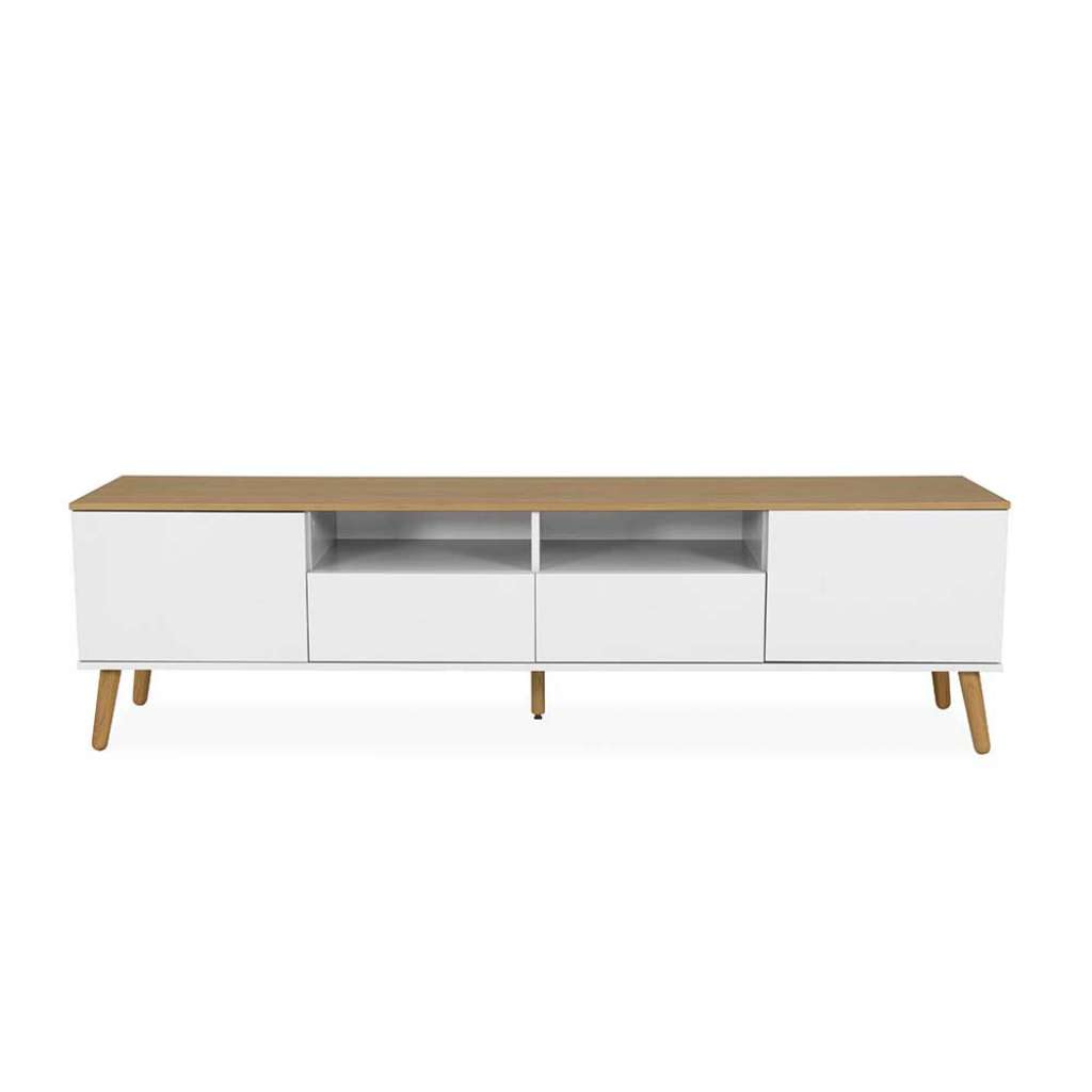 Fernsehlowboard im Skandi Design Weiß und Eichefarben
