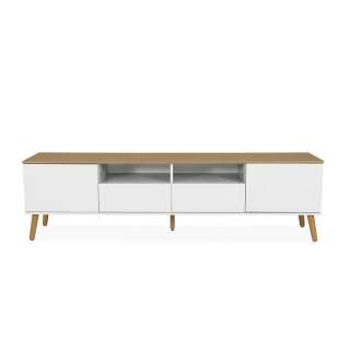 Fernsehlowboard im Skandi Design Weiß und Eichefarben