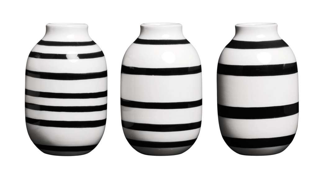 Kähler Design - Omaggio Vase-Miniatur 3er Set - schwarz - indoor