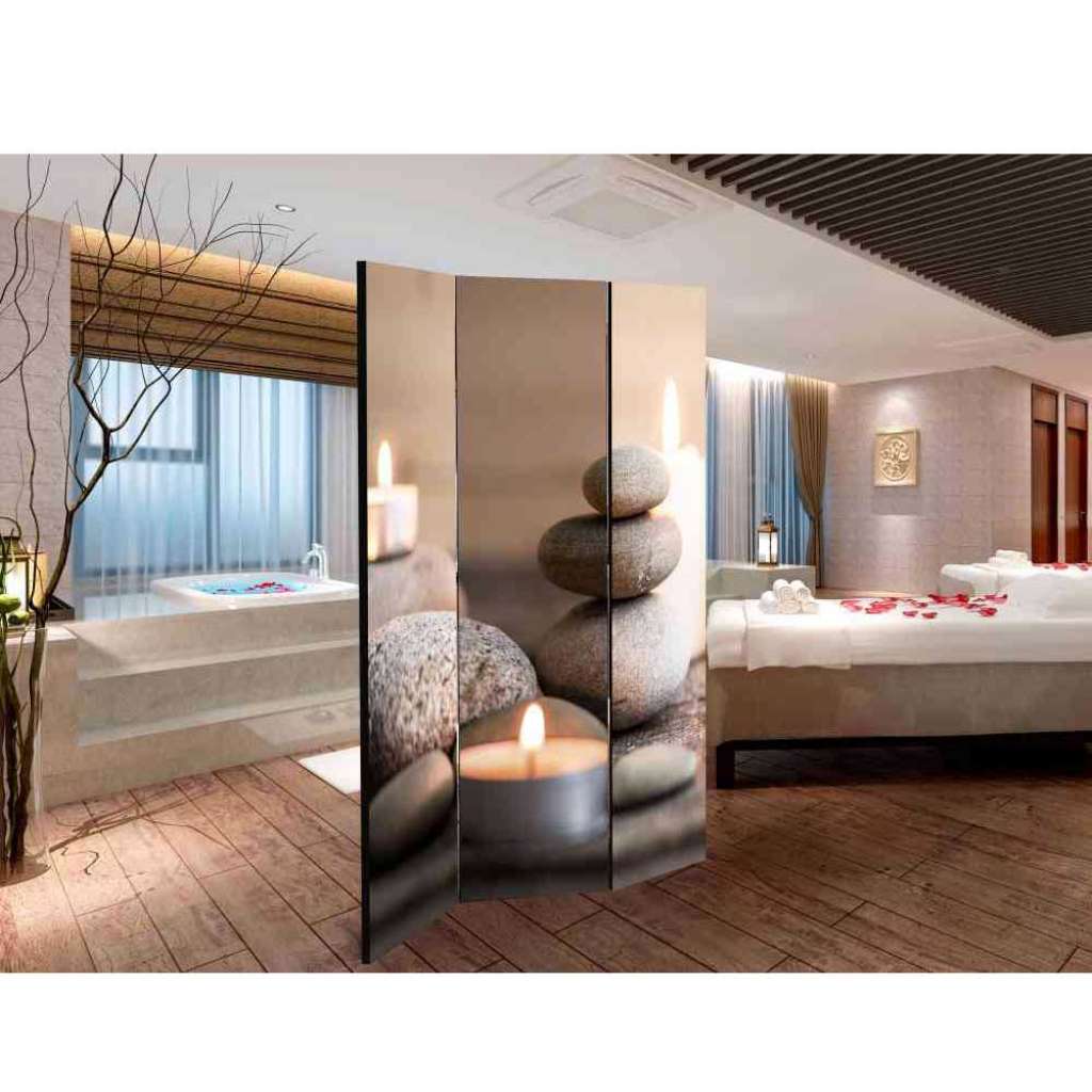 3 teiliger Paravent im Zen Look modern