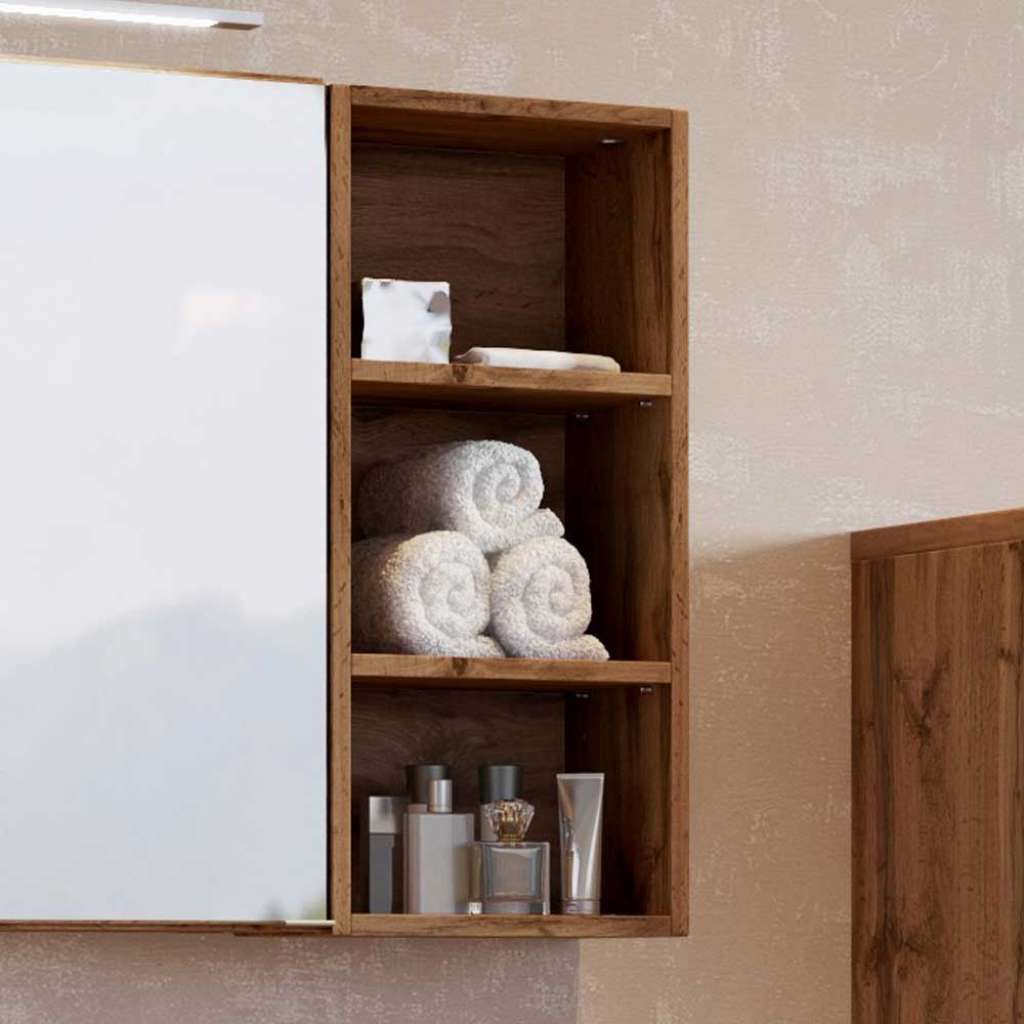 Badezimmer Hängeregal in Wildeichefarben 30 cm breit