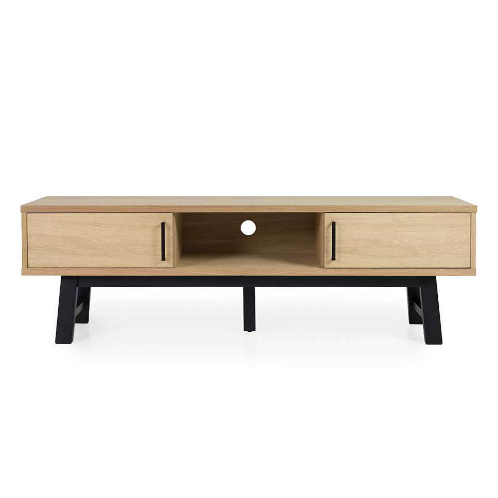 TV Board mit Eiche furniert 160 cm breit