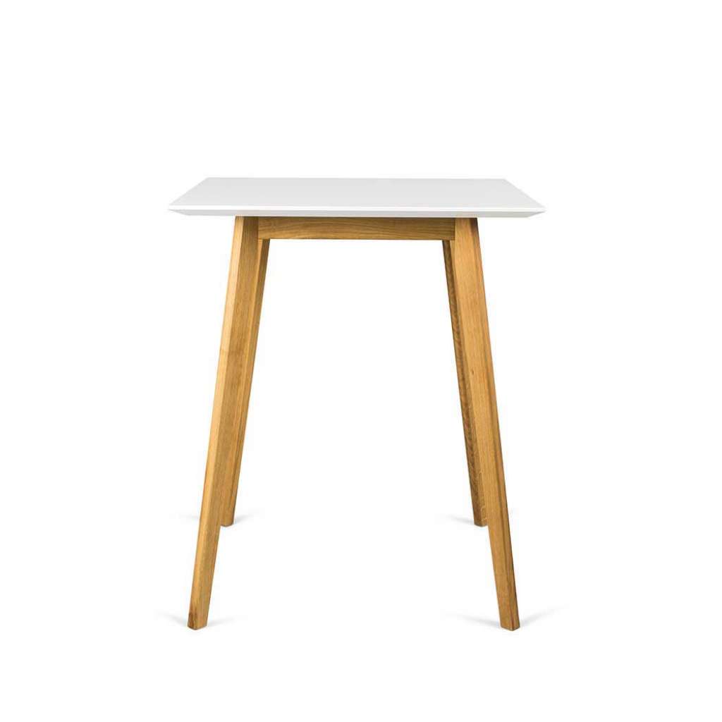 Bartisch in Weiß und Eichefarben 80 cm breit