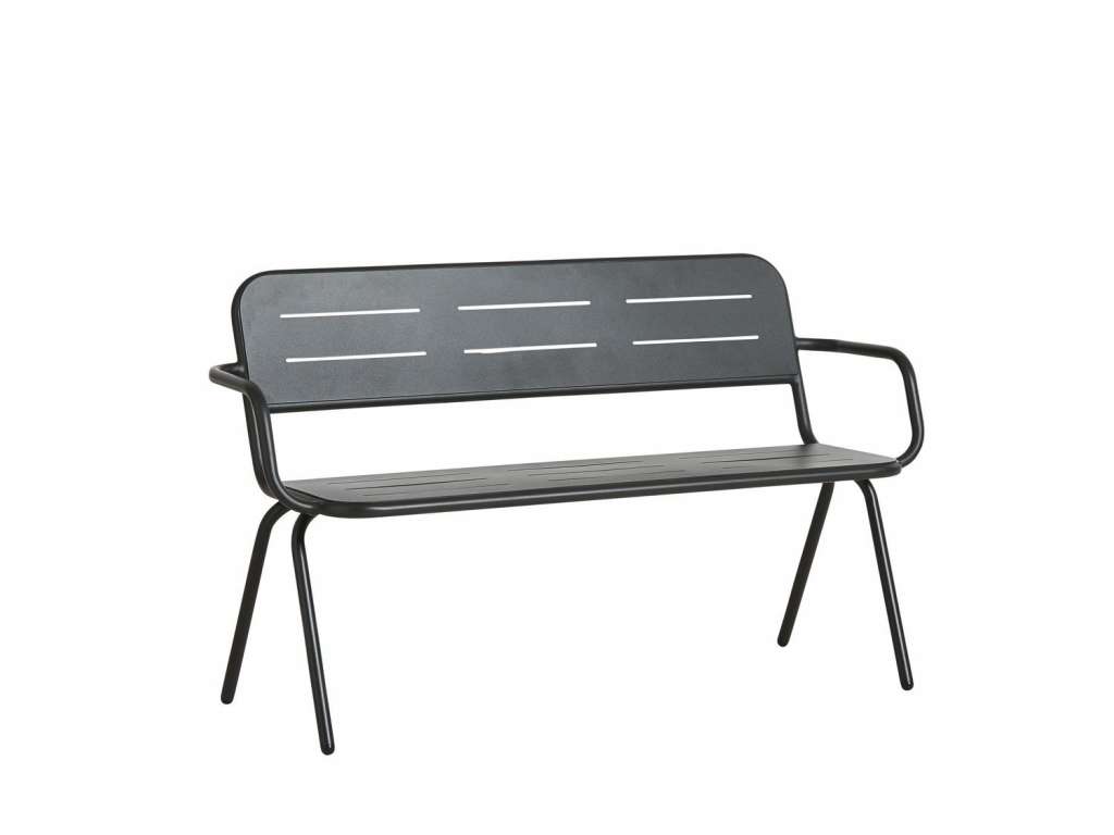 Woud - Ray Bank - Charcoal black - mit Armlehne - outdoor