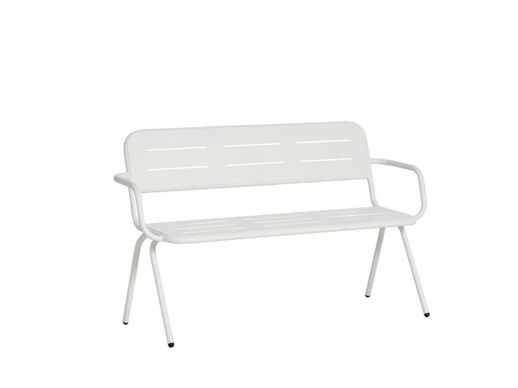 Woud - Ray Bank - White - mit Armlehne - outdoor