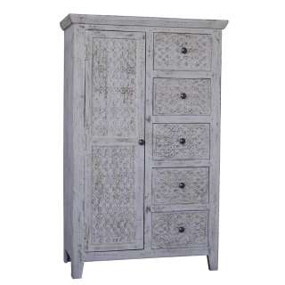 Esszimmerschrank in Grey Wash lackiert massiv