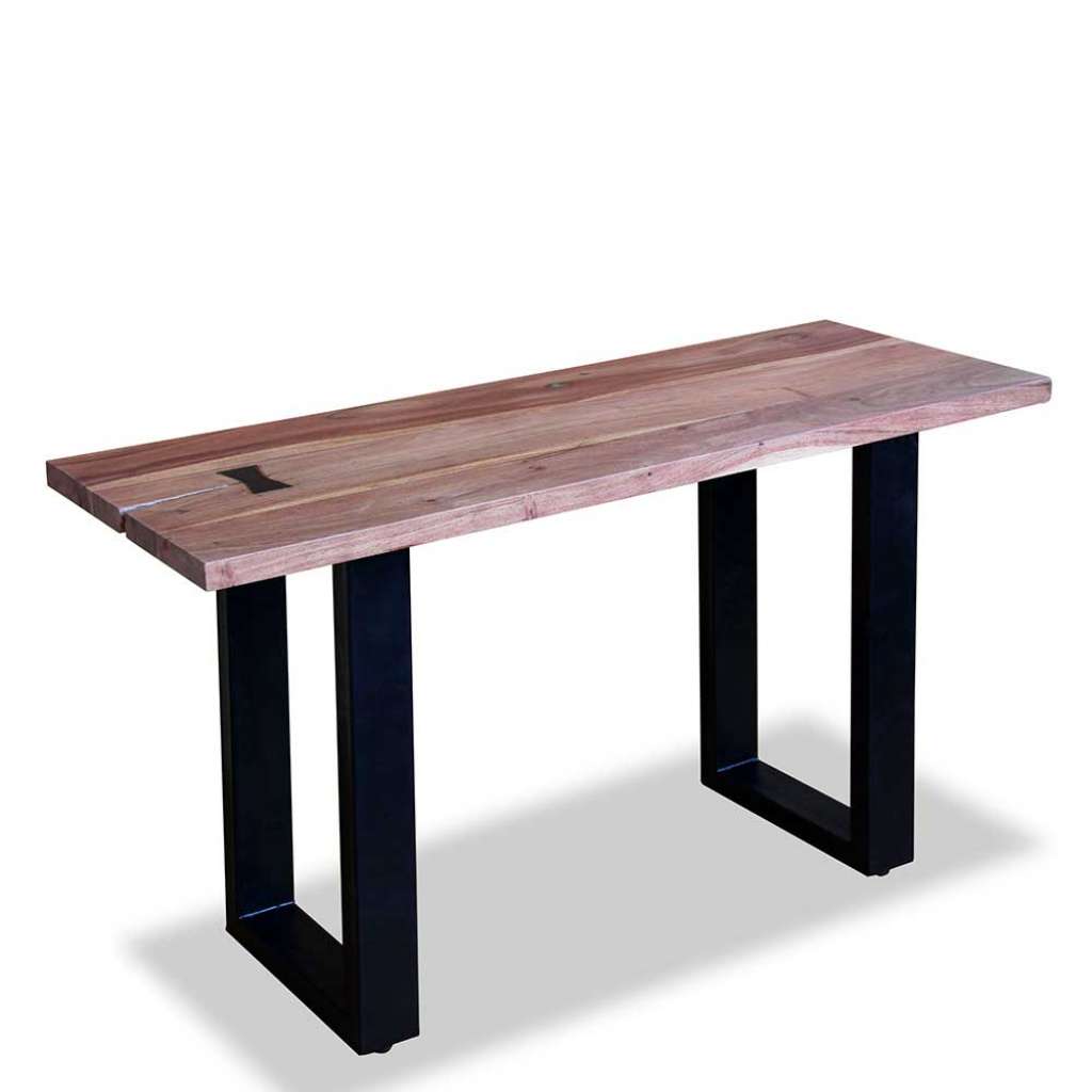 Konsolentisch aus Akazie Massivholz und Eisen Schwarz 120 cm breit