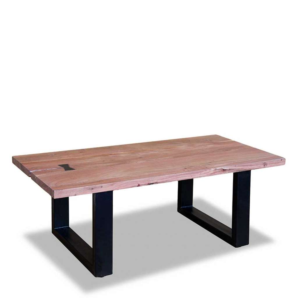 Esszimmertisch aus Akazie Massivholz und Schwarz Eisen Industry Style