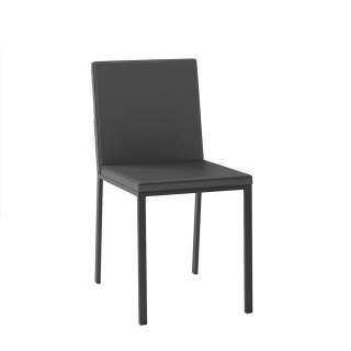 Stuhl in Anthrazit Kunstleder Metallgestell