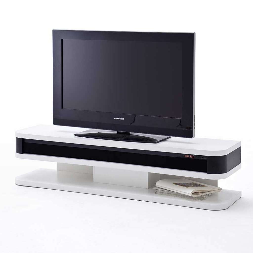 TV Lowboard Soundsystem Weiß und Schwarz