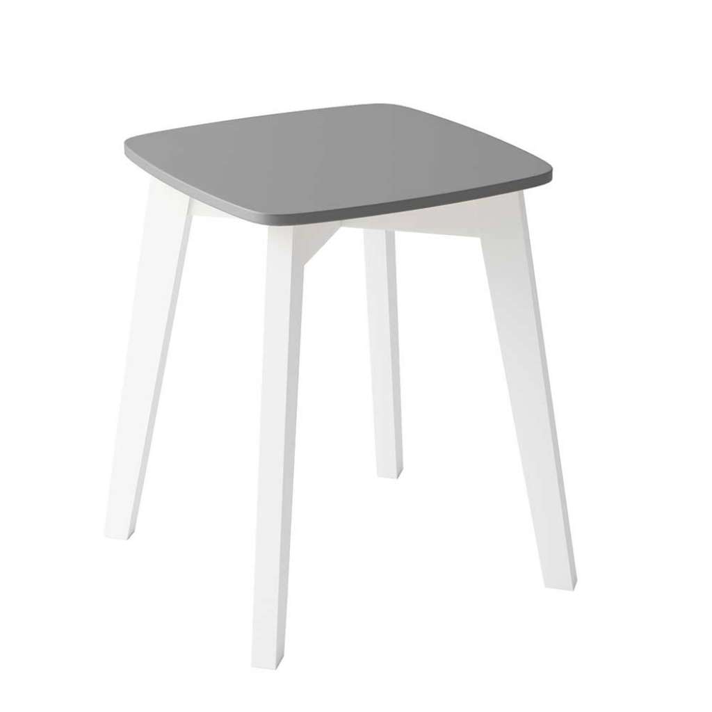 Garderobenhocker in Grau metallic und Weiß quadratisch