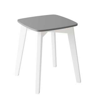 Garderobenhocker in Grau metallic und Weiß quadratisch