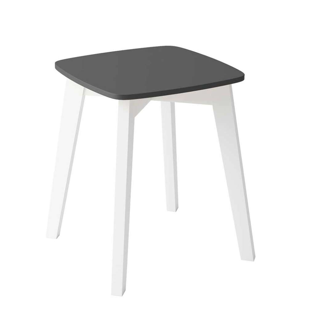 Esszimmer Hocker in Weiß und Anthrazit Skandi Style