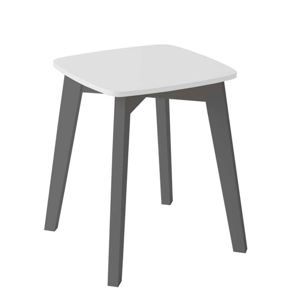 Hocker im Skandi Design in Weiß und Anthrazit 45 cm hoch