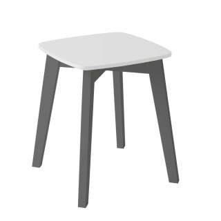 Hocker im Skandi Design in Weiß und Anthrazit 45 cm hoch