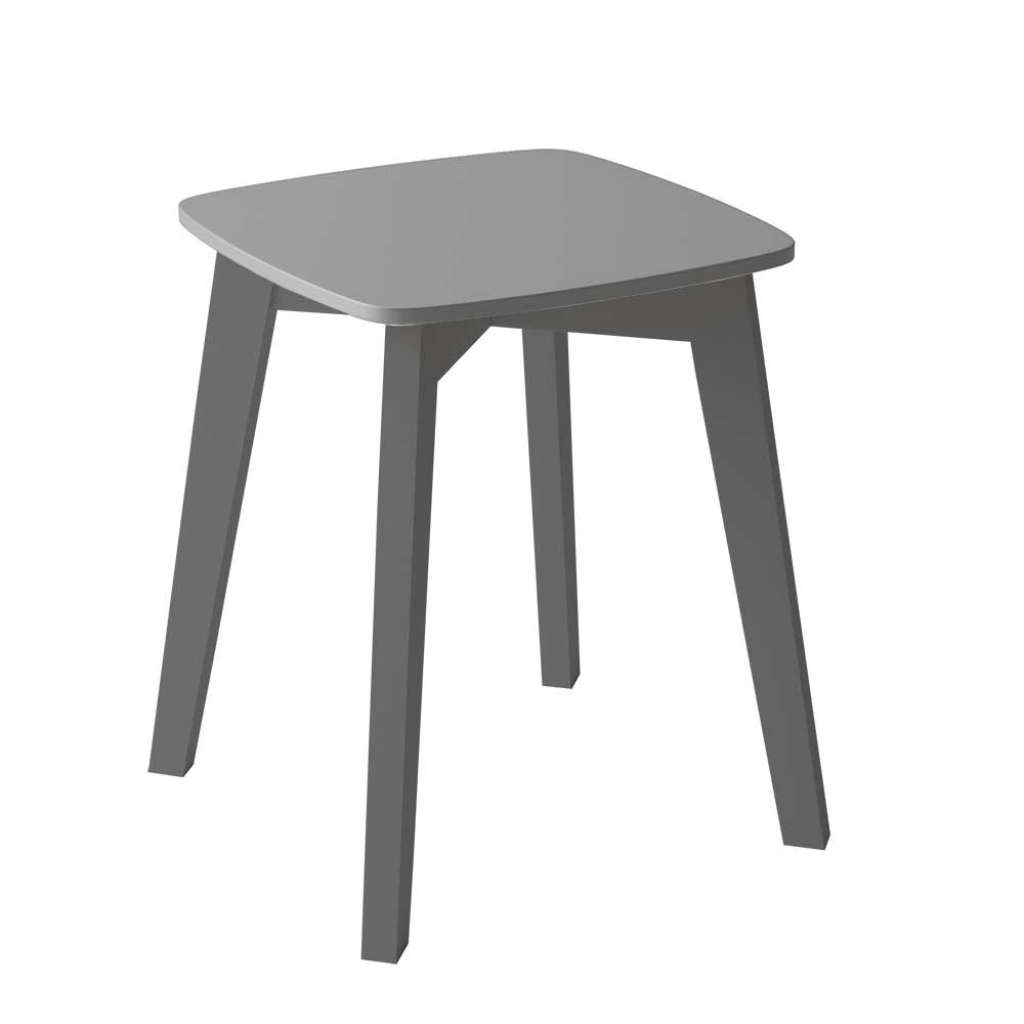 4-Fuß Hocker in Grau metallic und Anthrazit Skandi Design