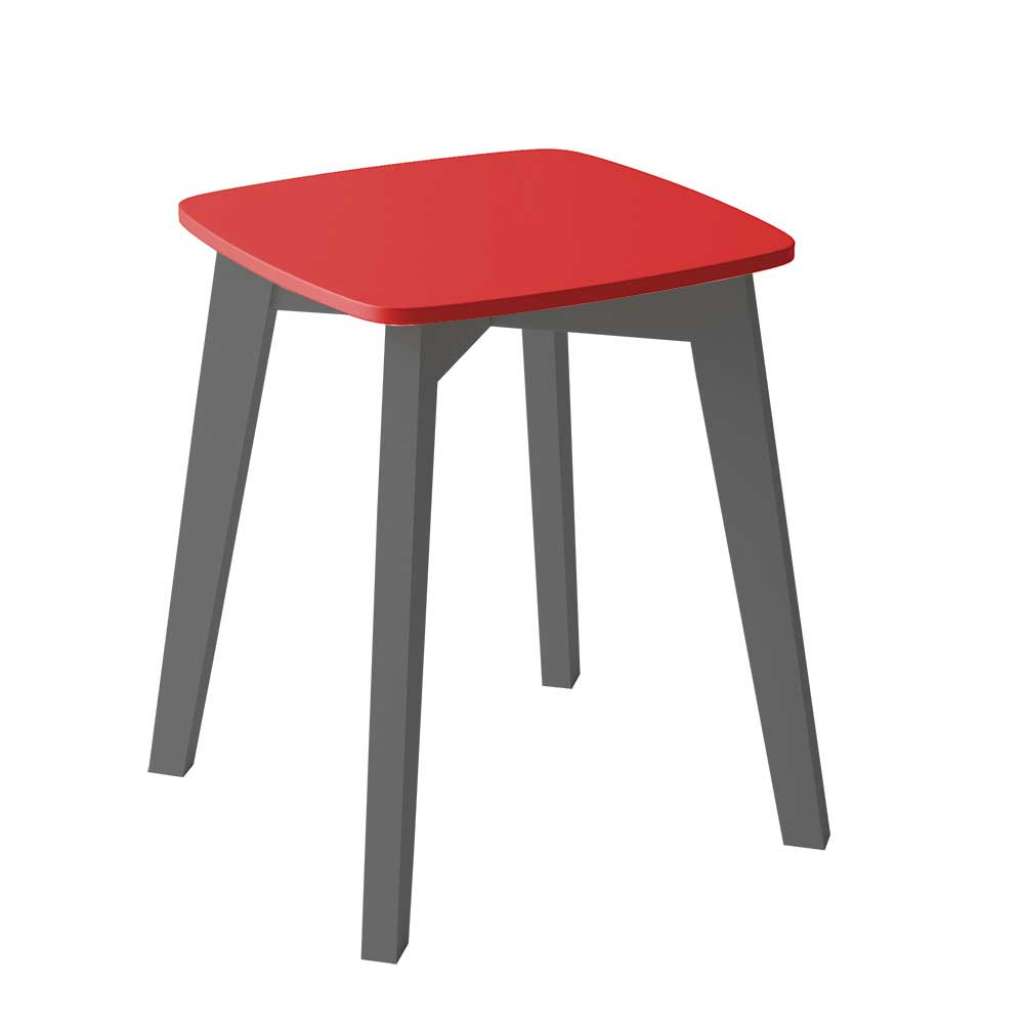 Garderobenhocker in Anthrazit und Rot Skandi Design