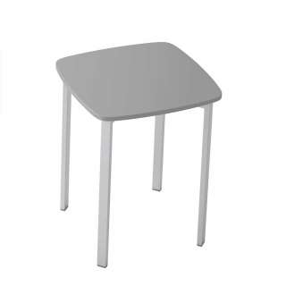 Quadratischer Beistellhocker in Grau metallic und Alufarben 45 cm hoch