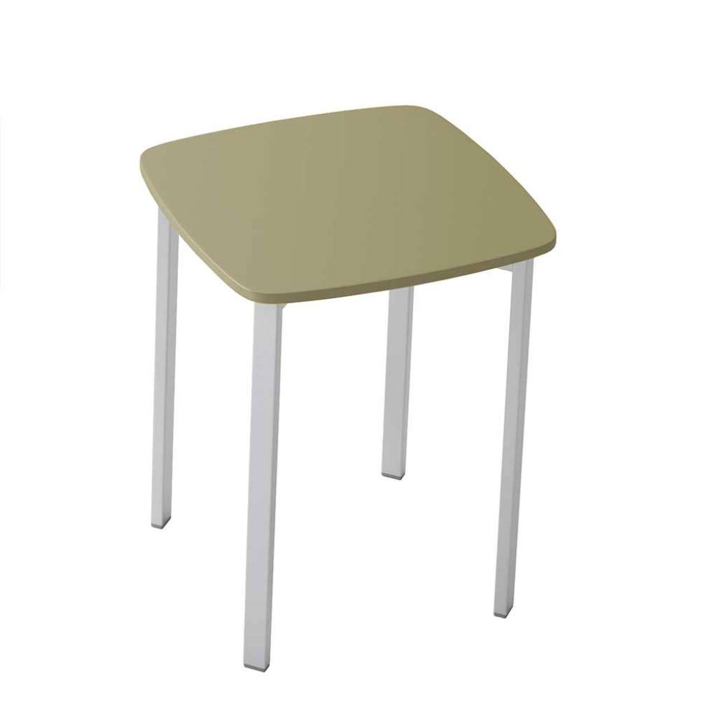 Sitzhocker in Taupe und Alufarben modern
