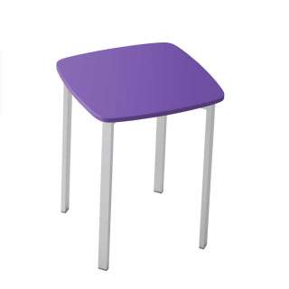 Hocker in Violett und Alufarben 45 cm hoch