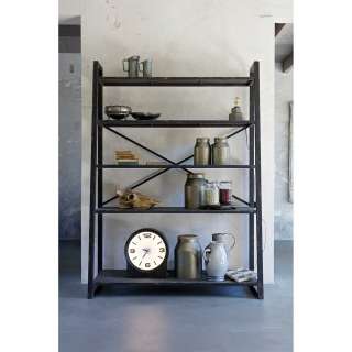 Küchen Standregal im Loft Style Schwarz Metall