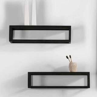 Design Badezimmer Wandregal Set in Schwarz Aluminium (2er Set)