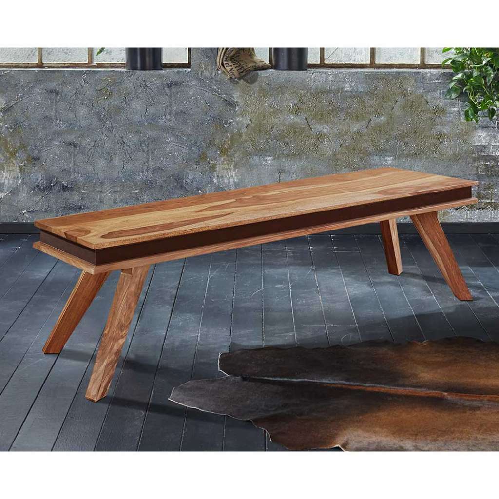 Esstischbank aus Sheesham Massivholz Landhausstil