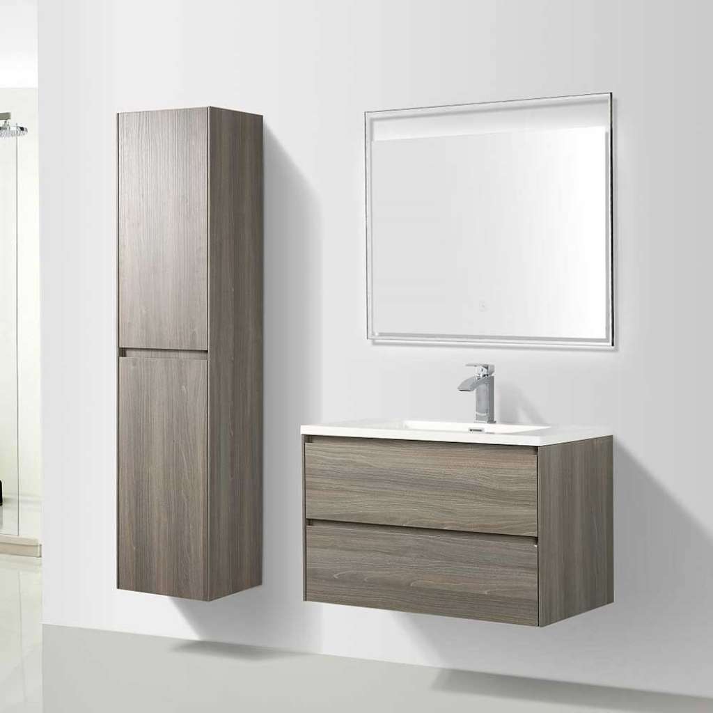Badmöbelkomplettset im Ahorn Grau Dekor modern (3-teilig)