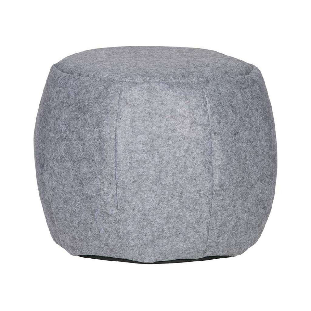 Polsterhocker aus Filz Grau