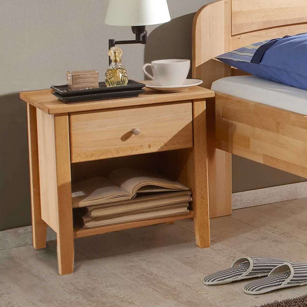 Nachttisch Set aus Buche Massivholz 50 cm hoch (2er Set)